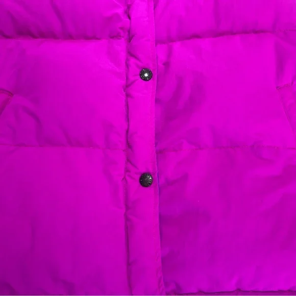 The North Face Down Puffer Vest Pink Purple womens Size Large Snap Button - Picture 3 of 6